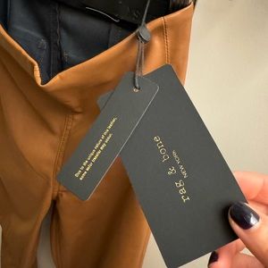 Rag & Bone Women's Cognac Nina Faux Leather Pull On Skinny Pants Size XS